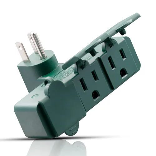 Vista 10 de ELEGRP Extensor de Energía de Servicio Pesado de 3 Clavijas a Triple Toma en Dirección T, Extensor de Toma de Pared Multidireccional con Conexión a
