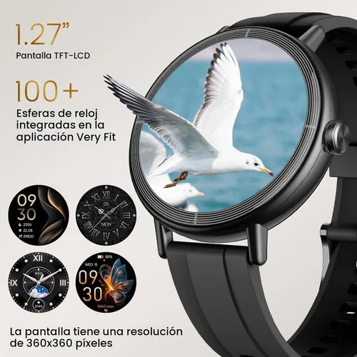 Vista 2 de Reloj inteligente para mujeres, rastreador de actividad física HD de 1.27" pulgadas con llamadas Bluetooth (respuesta y realizar), reloj inteligente