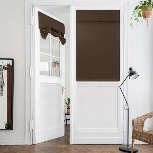 Vista 23 de HOMEIDEAS Cortinas Opacas para Aula para Puerta Principal, Cubierta de Ventana de Puerta de Aula, Persianas de Privacidad con Aislamiento Térmico