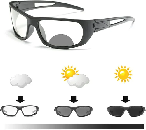 Vista 3 de COTIA Gafas de lectura bifocales clásicas cuadradas para hombre, para deportes al aire libre, ciclismo, sol fotocromático, transición, presbicia