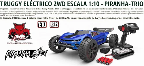 Vista 6 de Redcat Racing Piranha-TR-10 Piranha Tr10 Truggy, Azul