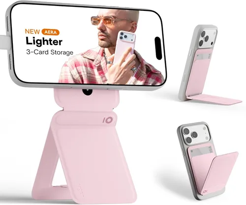 Vista 79 de MOFT Soporte de trípode para teléfono para iPhone, soporte para iPhone multiángulo, soporte para teléfono ligero y portátil, imanes fuertes, cuero