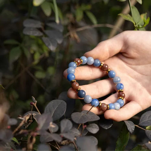 Vista 18 de Pulseras de cristal con cuentas de Charka para mujer, hechas a mano con aventurina verde de 0.315 pulgadas (0.315 in), pulseras de piedra de cristal