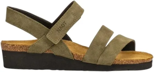 Vista 28 de Naot Kayla sandalia con taco de cuña para mujer Piel de lagarto beige