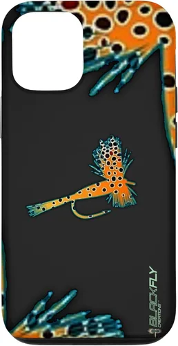 Vista 26 de Funda para iPhone 16 con mosca y pesca con moscas secas de piel de trucha por Black Fly Case