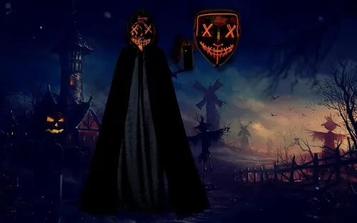 Vista 7 de Capa de terciopelo con capucha para niños, disfraz de Halloween con luz LED
