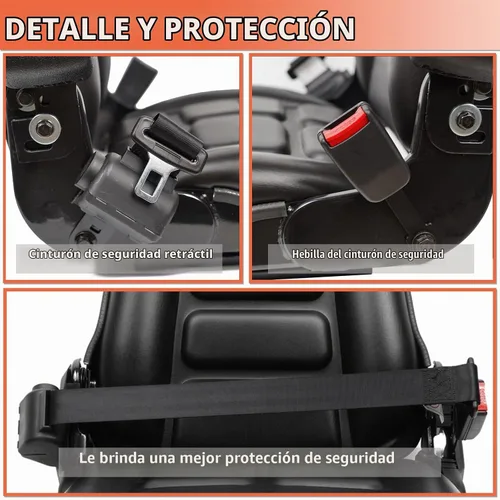 Vista 2 de Asiento universal para montacargas, asiento para tractor con micro interruptor, apoyabrazos y cinturón de seguridad, para tractor, excavadora