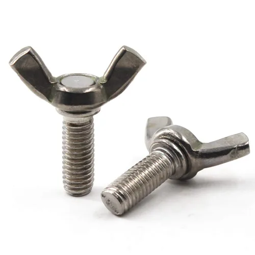 Vista 2 de Juego de pernos de ala de acero inoxidable 304 M8x16 Tornillo giratorio de mano Tornillo de mariposa Juegos de tornillos 10PCS