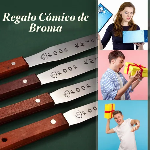 Vista 3 de Cuchillo para caca, cuchillo de caca de metal duradero de 12 pulgadas para bloque de inodoro, mango de madera extra largo, palo de caca, broma