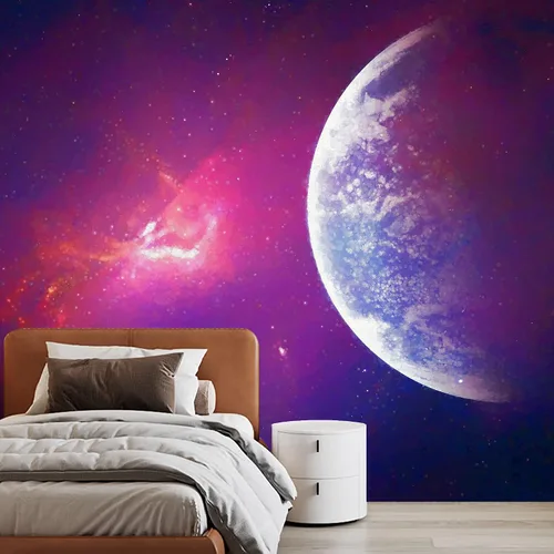 Vista 10 de NWT Calcomanía removible para pared, diseño de nube galáctica, estrella, nebulosa, fantasía, ciencia ficción, astronomía y arte espacial, arte