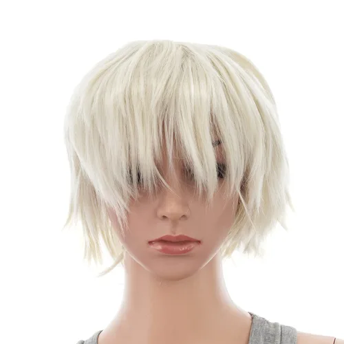 Vista 13 de SWACC - Peluca de cosplay, unisex, con capas, para hombres y mujeres, para disfraces 1B-Off Negro