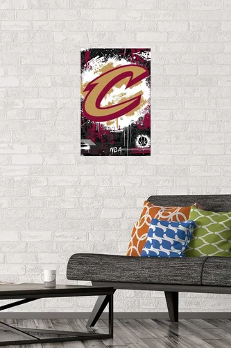 Vista 2 de Trends International NBA Cleveland Cavaliers - Póster de pared con logotipo Maximalist 23 Versión premium sin marco