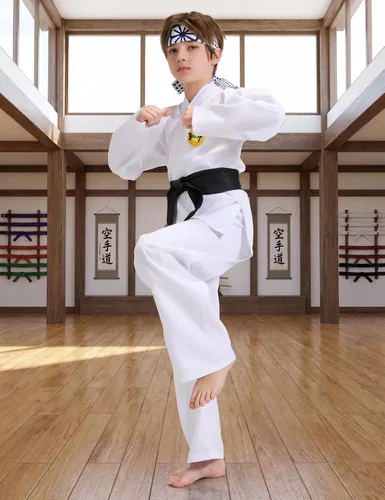 Vista 8 de Mahoon Karate Gi Costume for Kids with Belt & Headband