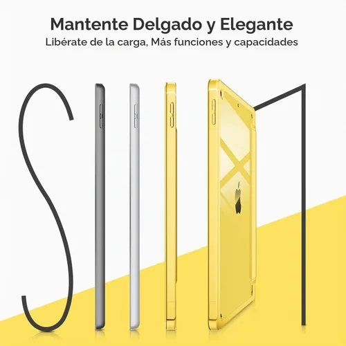 Vista 6 de VIKESI Funda para iPad de 9ª / 8ª / 7ª generación de 10.2 pulgadas (versión 2021/2020/2019), parte trasera transparente, cubierta de marco de TPU a