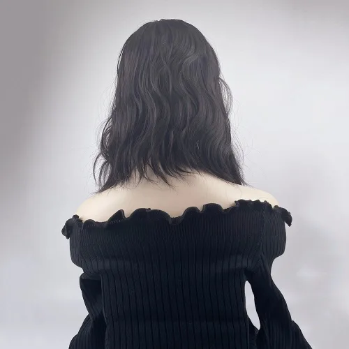 Vista 4 de Pelucas de cabello sintético ondulado y rizado en forma de U para mujer, con clip, media peluca de 3/4, cobertura de cabeza completa, cabello