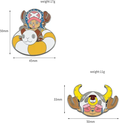 Vista 6 de Alfileres esmaltados de personajes de anime OnePiece Los pines de metal para cosplay de anime son perfectos para mochilas, bolsos, ropa y regalos