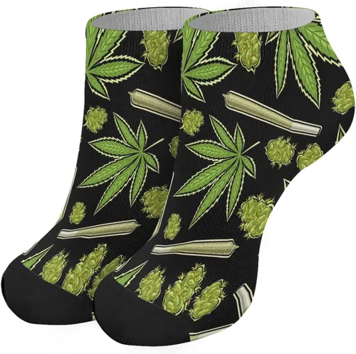 Vista 2 de UTOYA Funny Socks weed Sock cartoon Mens Dress Socks Invisible Sock for Women