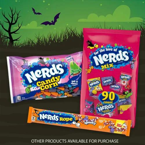 Vista 4 de Nerds Spooky Ropes Candy, paquetes de truco o trato de Halloween, 0.92 onzas (paquete de 24)