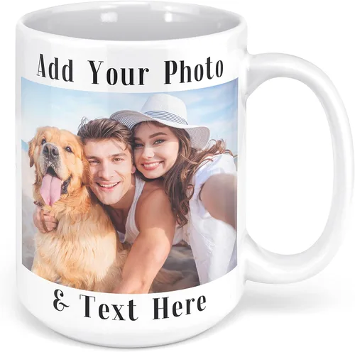 Vista 18 de Taza de café con foto personalizada, 11-15 onzas, taza personalizada con imagen, texto y nombre, regalos personalizados para novio, novia, mejor