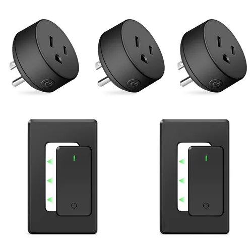 Vista 67 de Remote Switch Outlet,NineLeaf Remote Control Outlet Plug with Switch Wireless On/Off Light Switches Wall Mounted,15A/1500W LED,TUV List,No Wiring