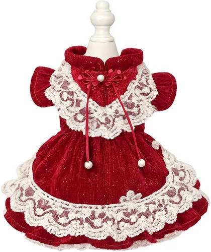 Vista 20 de Moda Vestido de Princesa de Encaje para Perro Cachorro Dulce para Perro EXTRAL Pequeño y Pequeño A-Negro XX-Pequeño