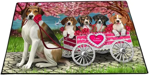 Vista 13 de Doggie of the Day American English Foxhound Dogs Floor Mat - 4th of July Independence Day - Best Dog Doormat - Protector Decor - Unique Portrait Art