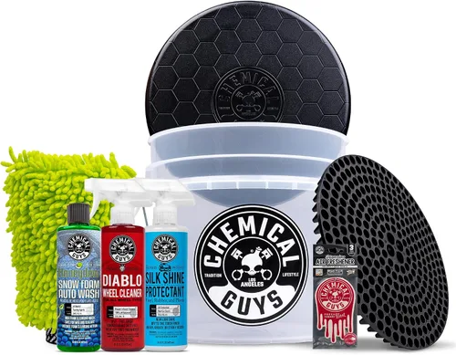 Vista 10 de Chemical Guys Kit de Lavado de Autos Arsenal Builder de 14 Piezas - con Lanzador de Espuma, Balde de Lavado, Toallas, Aplicadores, y Jabones, Ceras