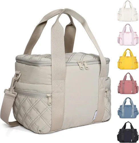 Vista 21 de NOL Natural Organic Lifestyle Bolsa Térmica de Almuerzo de Nylon para Mujeres Bonita Bolsa de Almuerzo Acolchada Grande A Prueba de Fugas Aislada