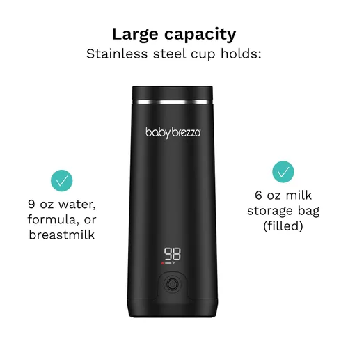 Vista 5 de Baby Brezza Calentador portátil – Calentamiento de biberones 3 veces más rápido – Leche materna de viaje y calentador de fórmula – Seguro