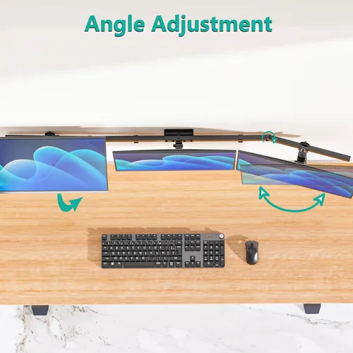 Vista 7 de WALI Soporte de pared triple para monitor de 17 a 32 pulgadas, brazo de monitor de computadora para 3 pantallas, soporte de pared giratorio
