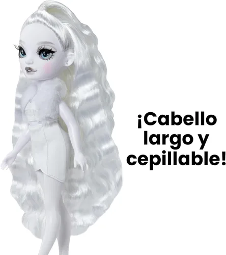 Vista 6 de Rainbow High Shadow High Natasha Zima Grayscale - Muñeca de moda de 11 pulgadas con pelo blanco y atuendo blanco, bolso elegante, gran regalo