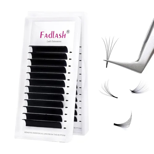 Vista 31 de Extensiones de Pestañas Rizo B Fácil Florecimiento Extensión de Pestañas Negro Mate Extensiones de Pestañas de Volumen Rápido Florecimiento Pestañas