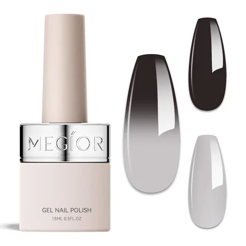 Vista 86 de MEGIOR Esmalte de uñas de gel libre de TPO, 0.5 onzas líquidas, base de gel transparente para remojar la lámpara de uñas LED, capa base de larga