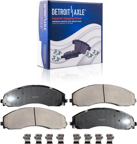 Vista 27 de Detroit Axle - Juego de 4 frenos delanteros para BMW X5 2002, 2003, 2004, 2005, 2006, rotores de freno de disco y pastillas de freno de cerámica