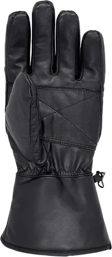 Vista 5 de Guantes de motocicleta para hombre para clima frío guantes de equitación de motocicleta de cuero auténtico color negro Negro