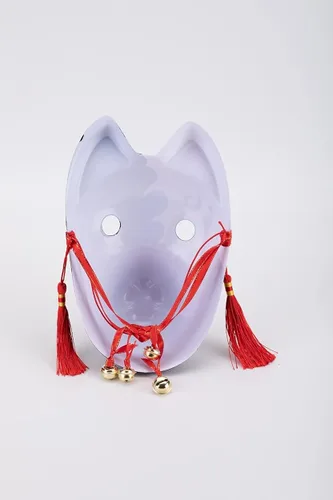 Vista 4 de GK-O - Máscara de zorro pintada a mano japonesa para cosplay