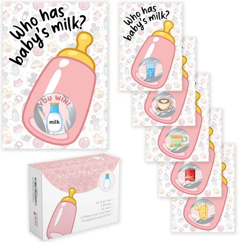 Vista 12 de Juegos de baby shower de Party Hearty para niño, 40 boletos de lotería con emojis para rascar, ideas de juegos para bebés, juego de rascar, azul