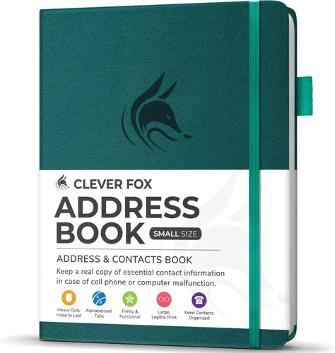 Vista 9 de Clever Fox - Libreta de direcciones con pestañas alfabéticas - Libro de teléfono y direcciones de cuero PU para guardar contactos de forma segura