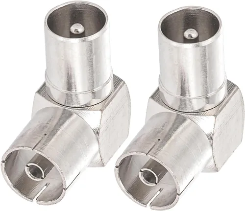 Vista 2 de Bingfu Varón de ángulo recto PAL a conector coaxial hembra PAL RF enchufe para cables de antena de TV, cables coaxiales de satélite