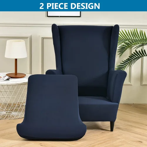 Vista 2 de HZDHCLH Fundas para silla de ala de 2 piezas, fundas de silla de ala de elastano elásticas para sillón del salón, fundas lavables para sofá