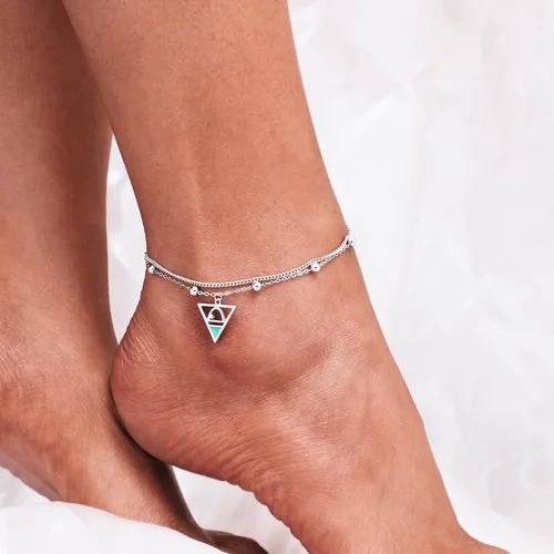 Vista 34 de CHIC & ARTSY Tobilleras de plata de ley S925 para mujer, pulsera de tobillo ajustable multicapa para playa, joyería de verano para mujer, de 10 a 11