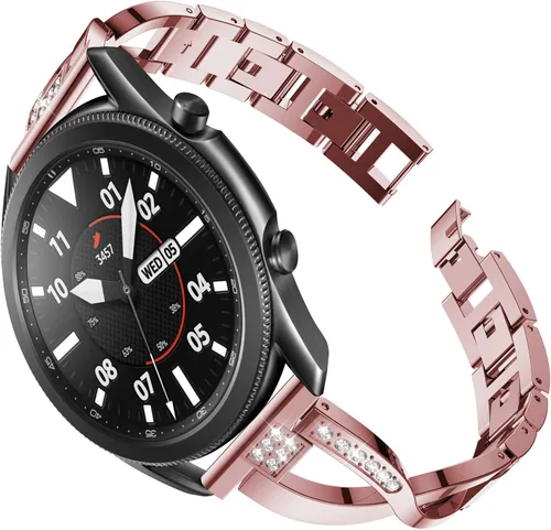 Vista 8 de Correas de repuesto para Samsung Galaxy Watch 3 de 1.772 in SM-R840 para mujeres y hombres, 0.866 pulgadas de liberación rápida de acero inoxidable