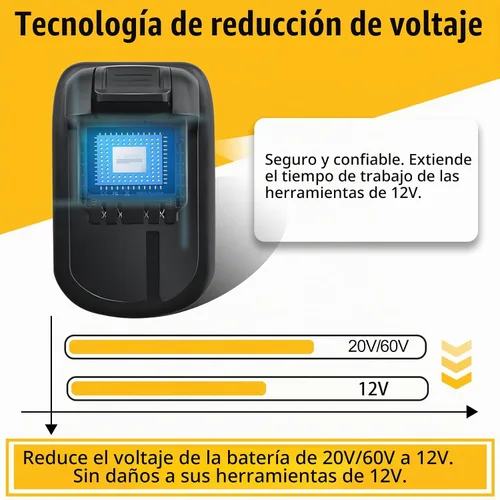 Vista 5 de para Dewalt 20V a 12V MAX Adaptador de batería, Convertir para batería Dew 20V a para Dewalt 12V DCB12V Herramientas de batería