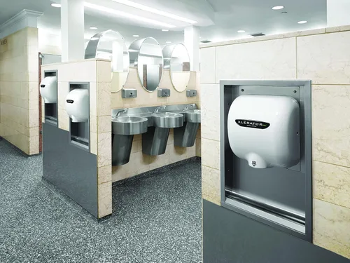 Vista 5 de Excel Dryer XLERATOReco XL-BW-ECO secador de manos, sin calor, cubierta blanca termoestable de resina (BMC), sensor automático, montado en Blanco