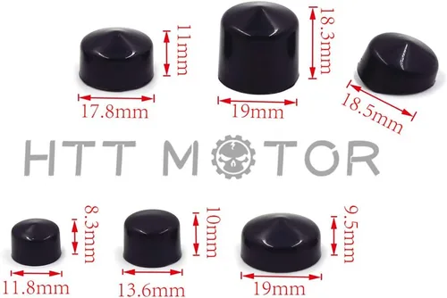 Vista 7 de MT247-003-BK Tapas Superiores de Pernos Negros Compatibles con Harley Davidson Dyna Glide Twin Cam 1991-2012