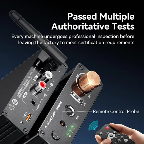 Vista 2 de Receptor Bluetooth 6.0, adaptador de audio Bluetooth con cable RCA AUX de 0.138 in, audio inalámbrico para recibir estéreo antiguo/altavoces