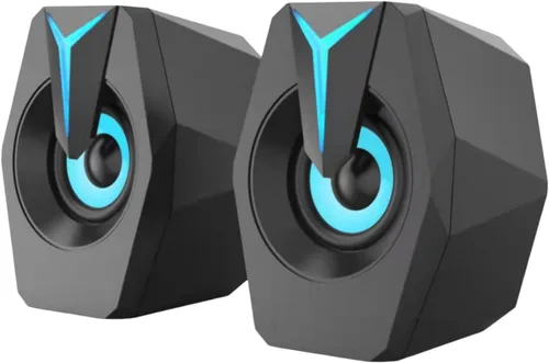 Vista 7 de Altavoces RGB para computadora de juegos, Bluetooth 5.0 barra de sonido de PC alimentada por USB con iluminación dinámica, audio estéreo