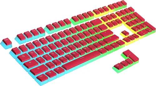 Vista 11 de Ranked Teclas Pudding PBT 112 Juego de teclas de doble disparo translúcidas ANSI EE. UU. e ISO Perfil OEM para teclado mecánico RGB de juego