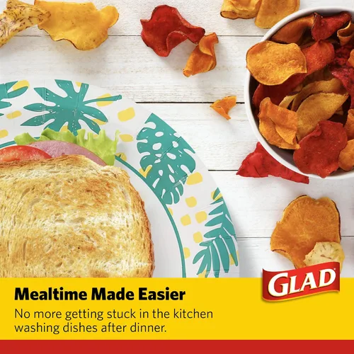 Vista 5 de Glad - Platos de papel desechables cuadrados para todas las ocasiones