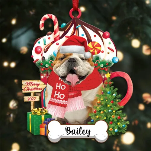 Vista 10 de Amantes de los perros de Navidad – Navidad de perros disponibles para muchos perros Shi Tzu – Adorno con forma personalizada, adorno de Navidad